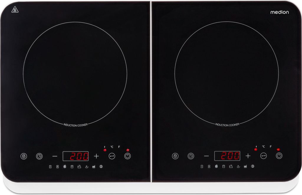 MEDION Plaque de cuisson double à induction (3500 Watt, Deux plaques de