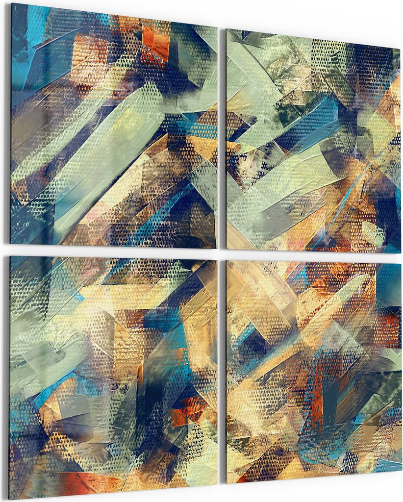 DEQORI Glasbild Echtglas 4x50x50 cm 'Kreative Wirbel' Wandbilder XXL groß