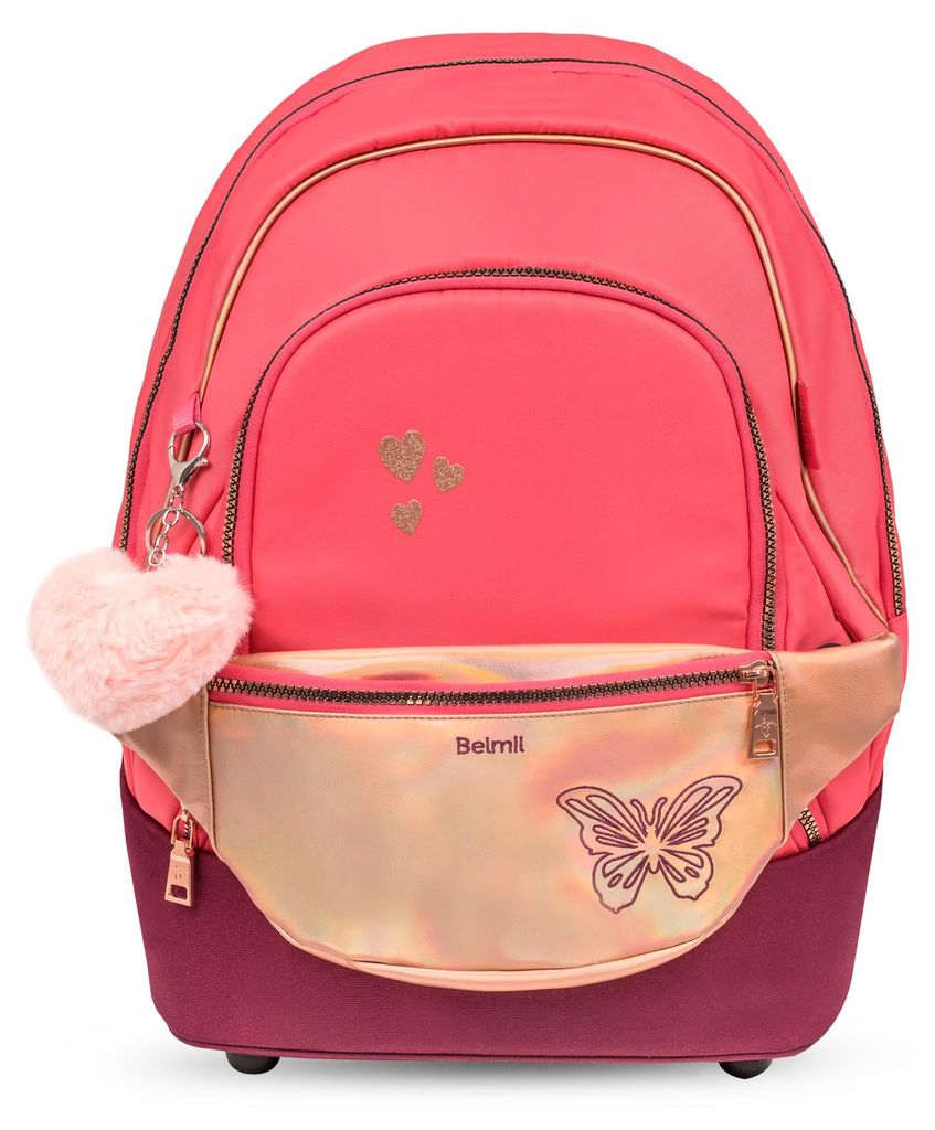 Belmil 2-IN-1 Schultasche & Gürteltasche 2-teilig "Coral"