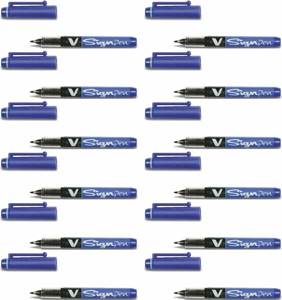 Pilot V Sign Pen Blau 0,6 mm flüssige Tinte (12 Stück)