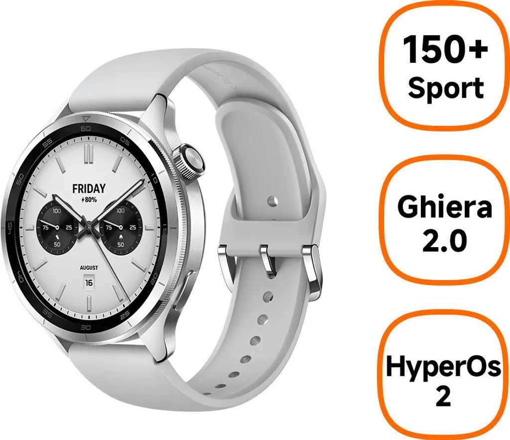 Xiaomi Watch S4 Argento AMOLED Smartwatch 47mm Notifiche e Sport
