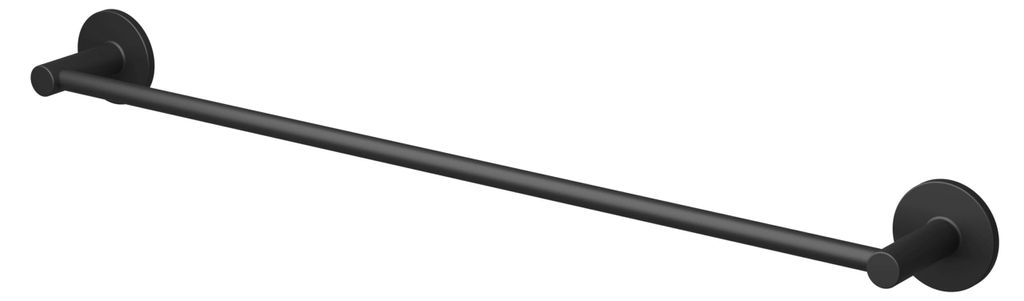 Badetuchhalter Nero in Schwarz-matt – Länge 60 cm – Wandmontage – Zum Bohren oder Kleben – Optimal für große Duschhandtücher – Mit An...