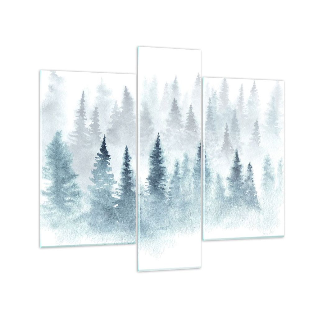 Bilder auf glas - Bäume Wald Natur - 95x80cm - Glasbilder - Wandbilder - Kunstdruck - zum Aufhängen bereit - Wanddekoration aus Glas - Glas Bilde...
