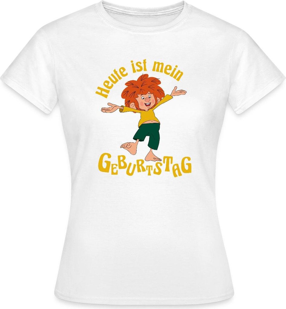 Spreadshirt Pumuckl Mit Spruch Heute ist Mein Geburtstag Frauen T-Shirt, L, Weiß