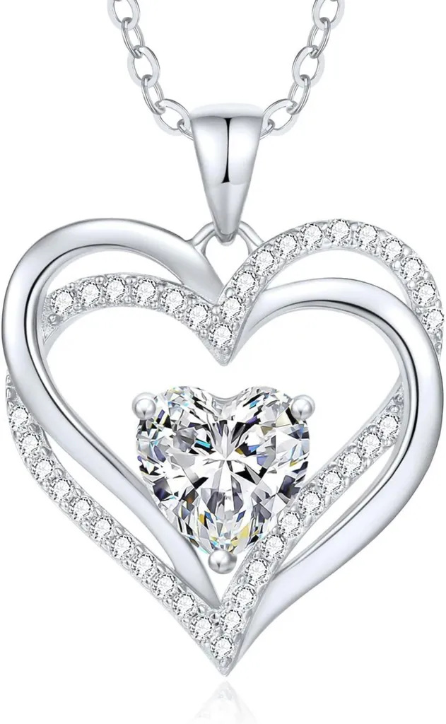 Collier Cœur Argent 925 Idée Cadeau Saint-Valentin et Fête des Mères