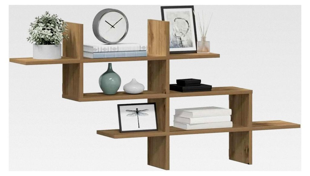 Wandregal aus Artisan-Eiche, Holzwerkstoff, 124,5 x 18 x 60,5 cm, max. 20 kg Tragfähigkeit