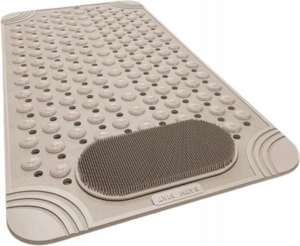 Duschmatte - Beige - 70x36 cm - Rutschfeste Badewannenmatte Produktbild 