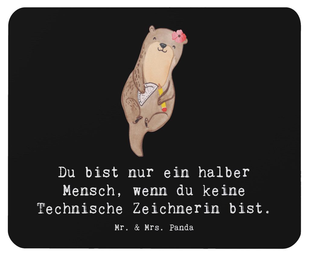 Mr. & Mrs. Panda Mouse Pad Technische Zeichnerin Herz - Produktbild 