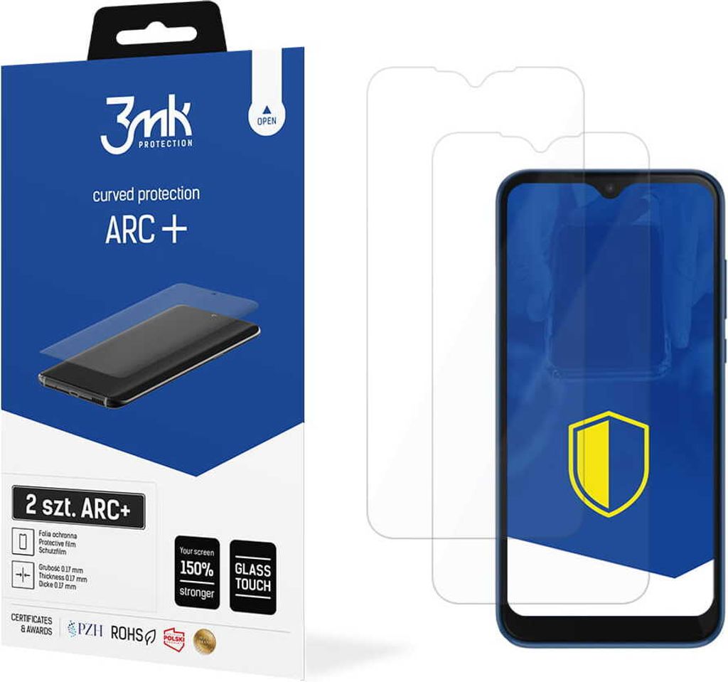 3mk Display Schutzfolie ARC+ für Motorola Moto E 2020 0,17mm Self-Heal (2 Stück)