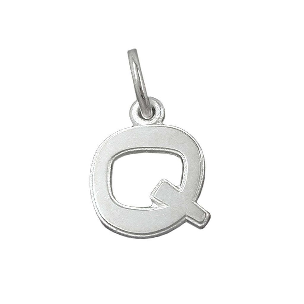 Anhänger 12x10mm Buchstabe Q mit Rand Silber 925 silber 12x10mm