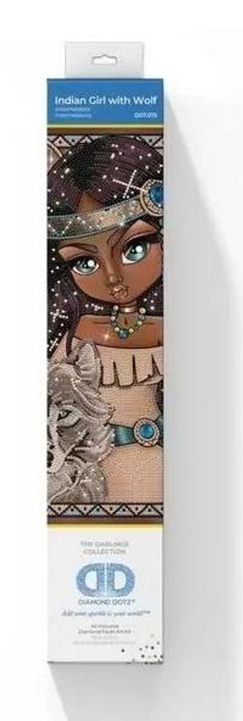 Diamond Dotz Indian Girl with Wolf, Erwachsener, Mehrfarbig, Zwischen, Rund, 400 mm, 300 mm