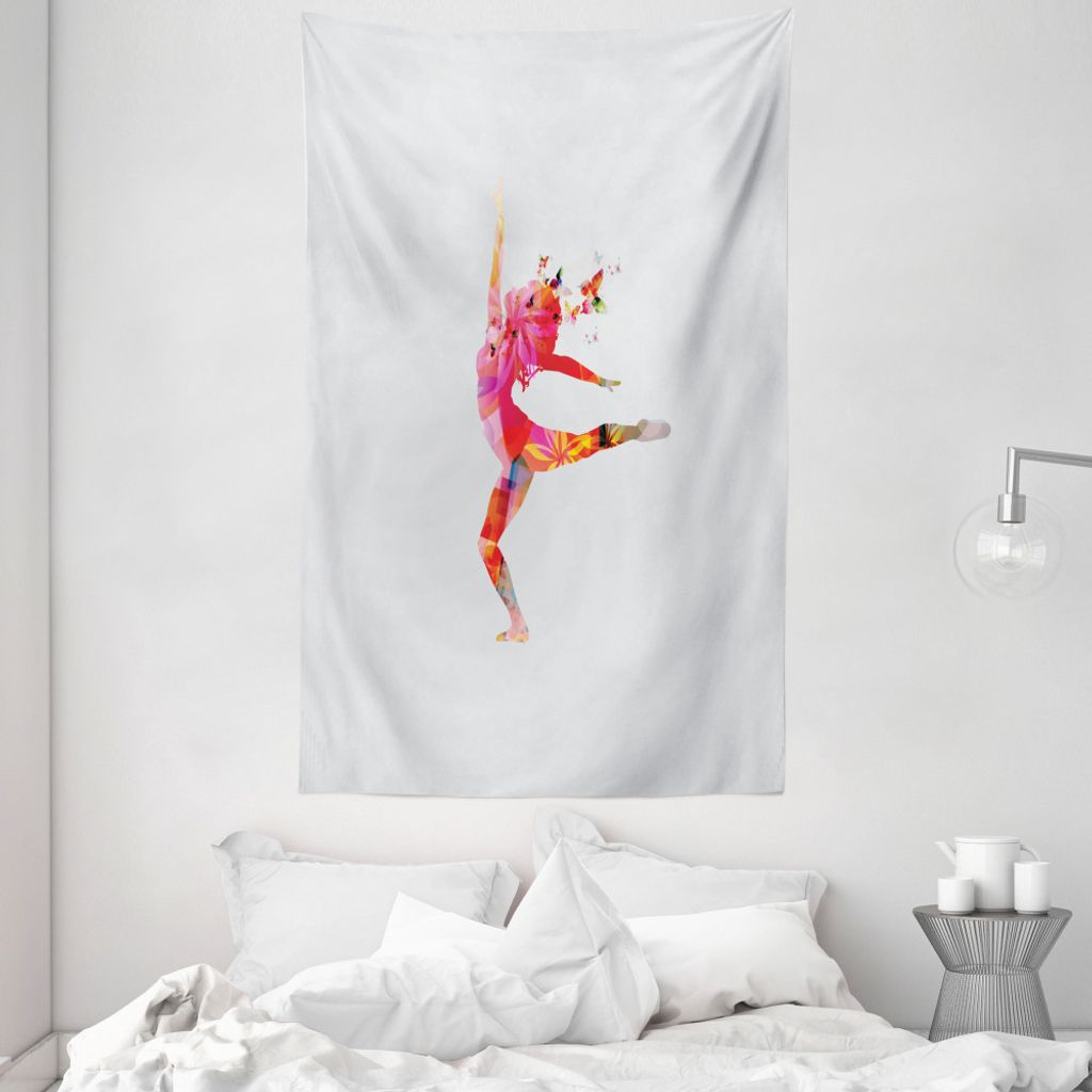 ABAKUHAUS Schmetterlinge Wandteppich und Tagesdecke, Fantasie-Frauen-Tanz aus Weiches Mikrofaser Stoff Waschbar ohne Verblassen Digitaldruck, 140 x...