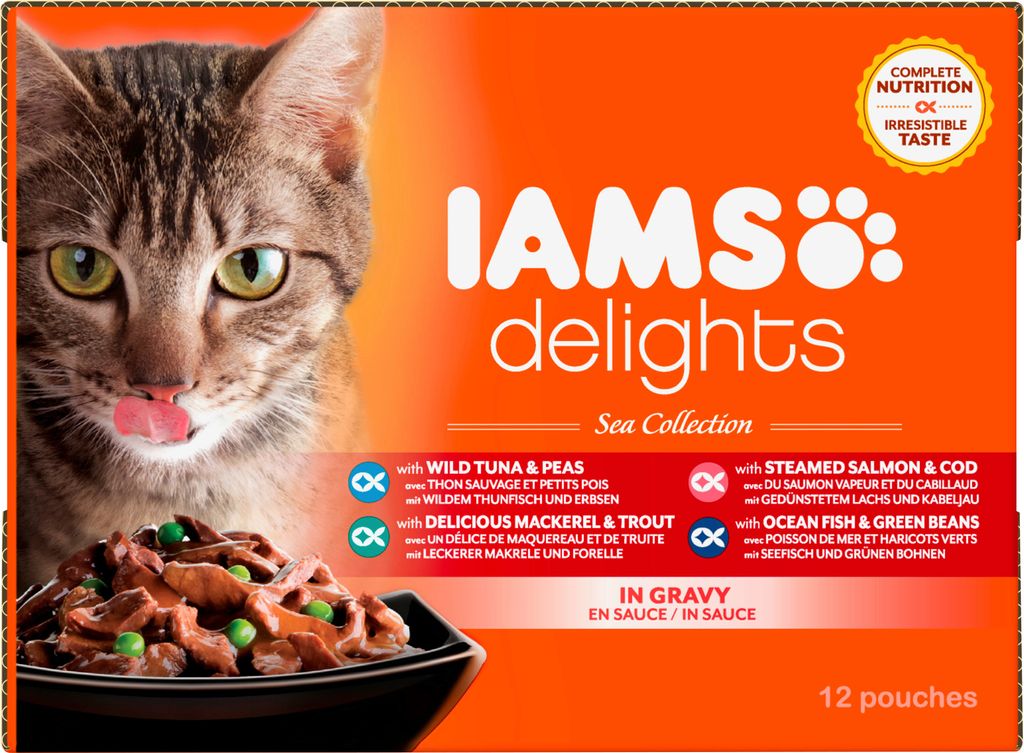 IAMS Delights Sea Collection in Sauce Katzen-Nassfutter; 12 x 85g