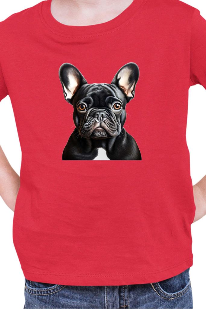 Kinder T-Shirt Dogs Breeds French Bulldog Dog Breed 005, 5-6 Jahr - 116 / Rot