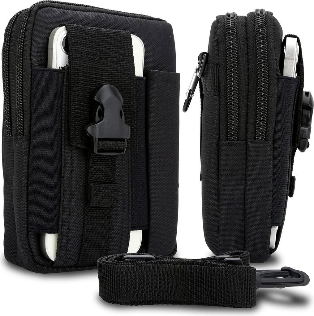 Taktische Handytasche -Molle- EDC-Tasche für Apple iPhone 12 PRO MAX mit Schultergurt - Handyhalter Militär Hülle Gürteltasche max. 6.7 Zoll