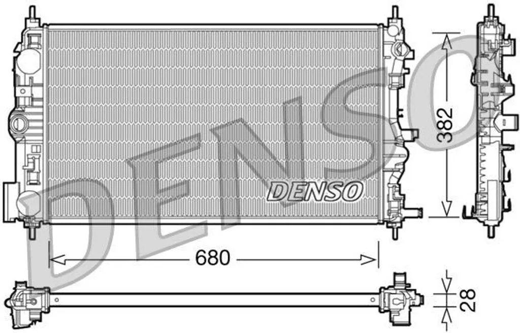 Radiateur aluminium DENSO DRM15005 haute performance OE 13267666