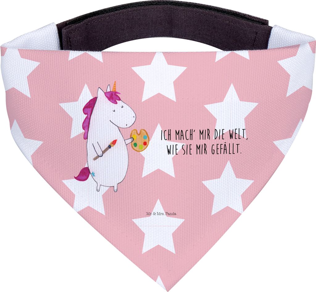 Mr. & Mrs. Panda Halstuch Hund Einhorn Künstler - Rot Pastell - Geschenk, Welt, Bandana, Farbe, für, Hundehalstuch, Unicorn, Stift, Hunde Hals Tu...