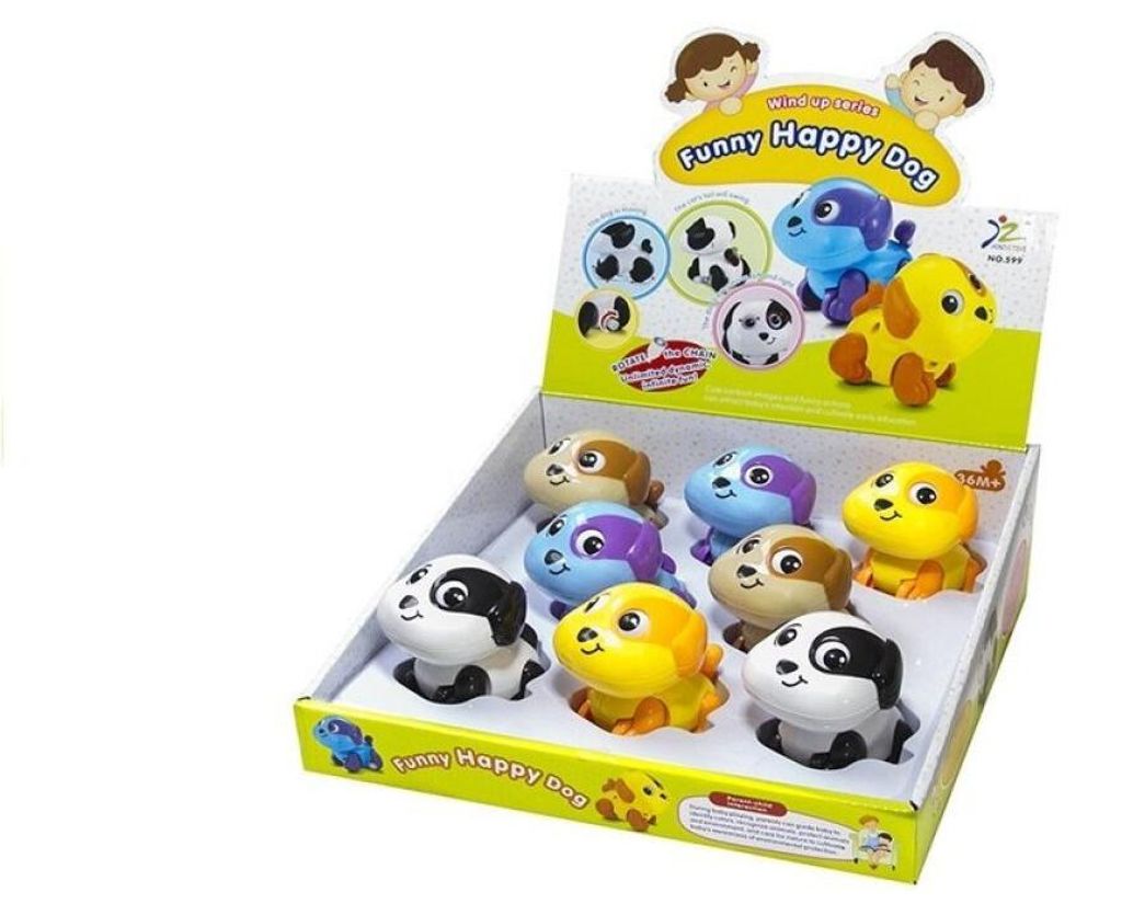 Lean Toys Lustiges, glückliches Hunde-Uhrwerk-Aufziehspielzeug, das sich bewegt und läuft
