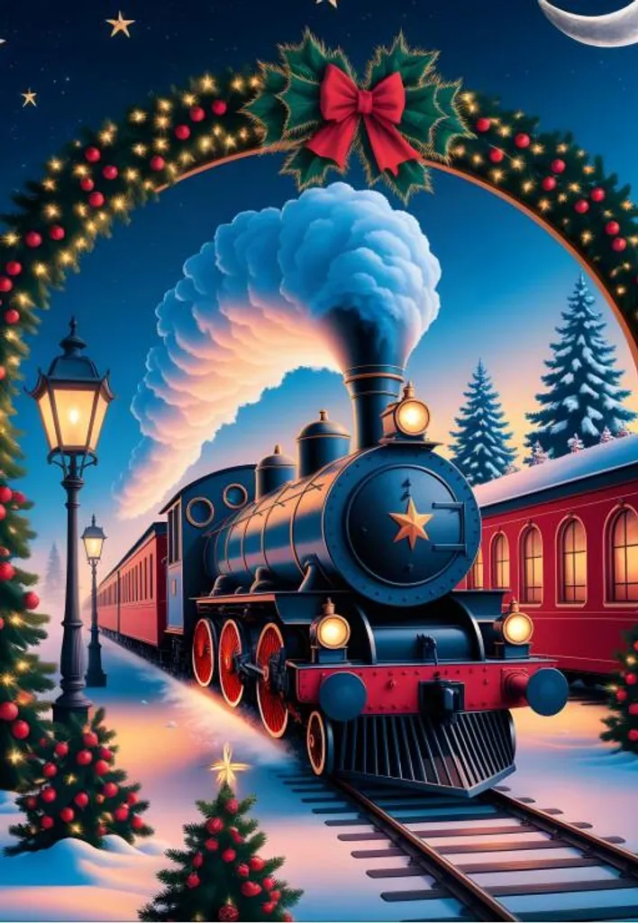 Puzzle 1000 Pièces Noël pour Adulte - Modèle Magic Christmas Train Alipson