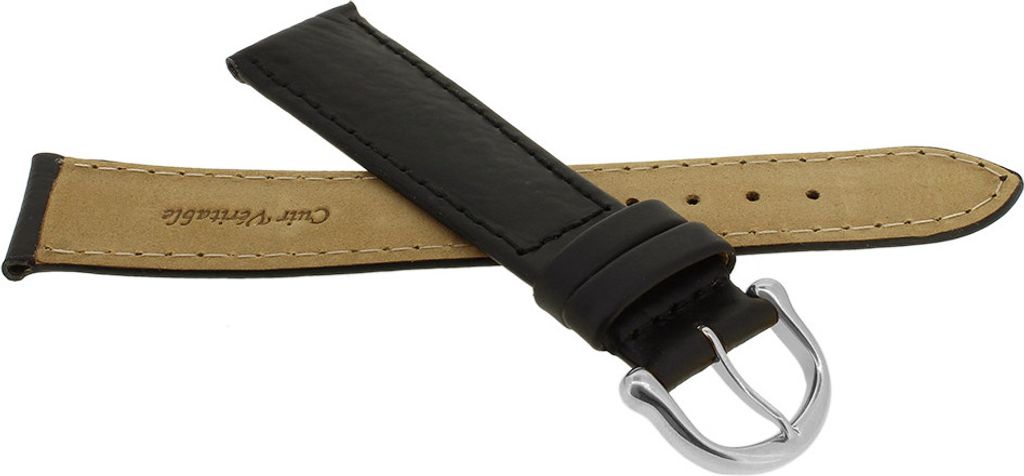 Maurice Lacroix Uhrarmband Büffelkalb Leder schwarz gepolstert 20969, Stegbreite:15mm, Schließe:Silbern