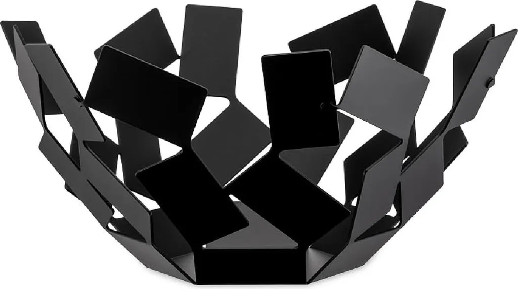 Coupe à fruits design en métal noir moderne Alessi La Stanza Scirocco