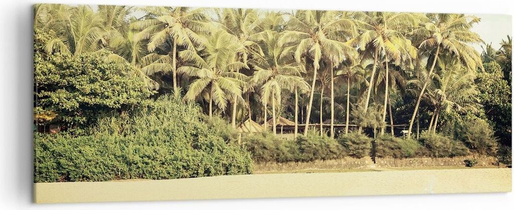 Bild auf Leinwand - Leinwandbild - Einteilig - Natur Strand Palmen - 140x50cm - Wand Bild - Wanddeko - Wandbilder - Leinwanddruck - Bilder - Wandde...