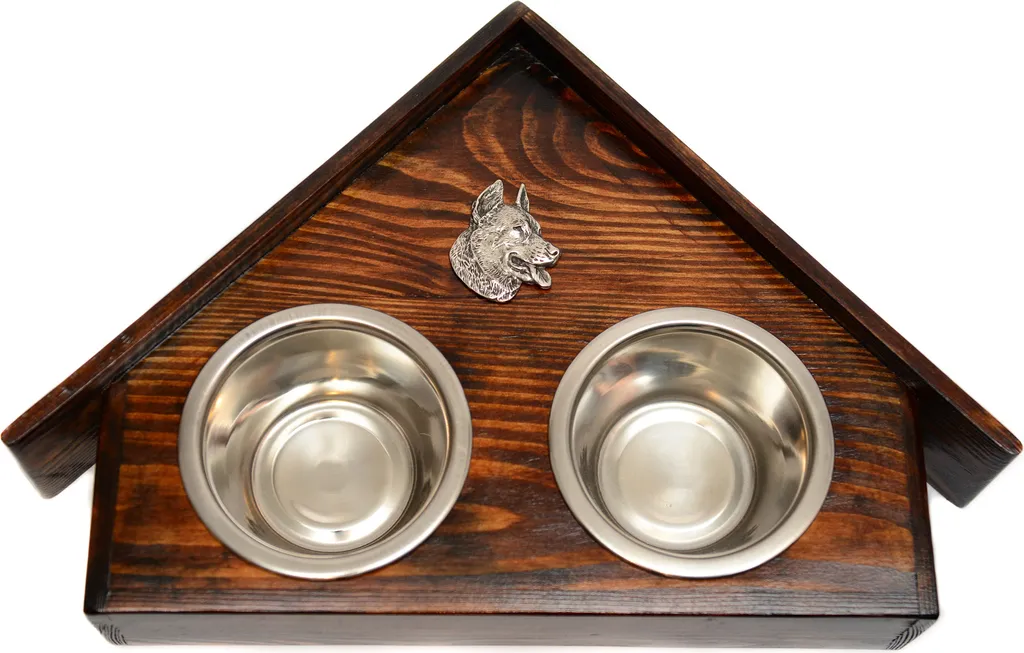 Ciotole Decorative Schnauzer III Art-Dog in Legno e Acciaio Inox