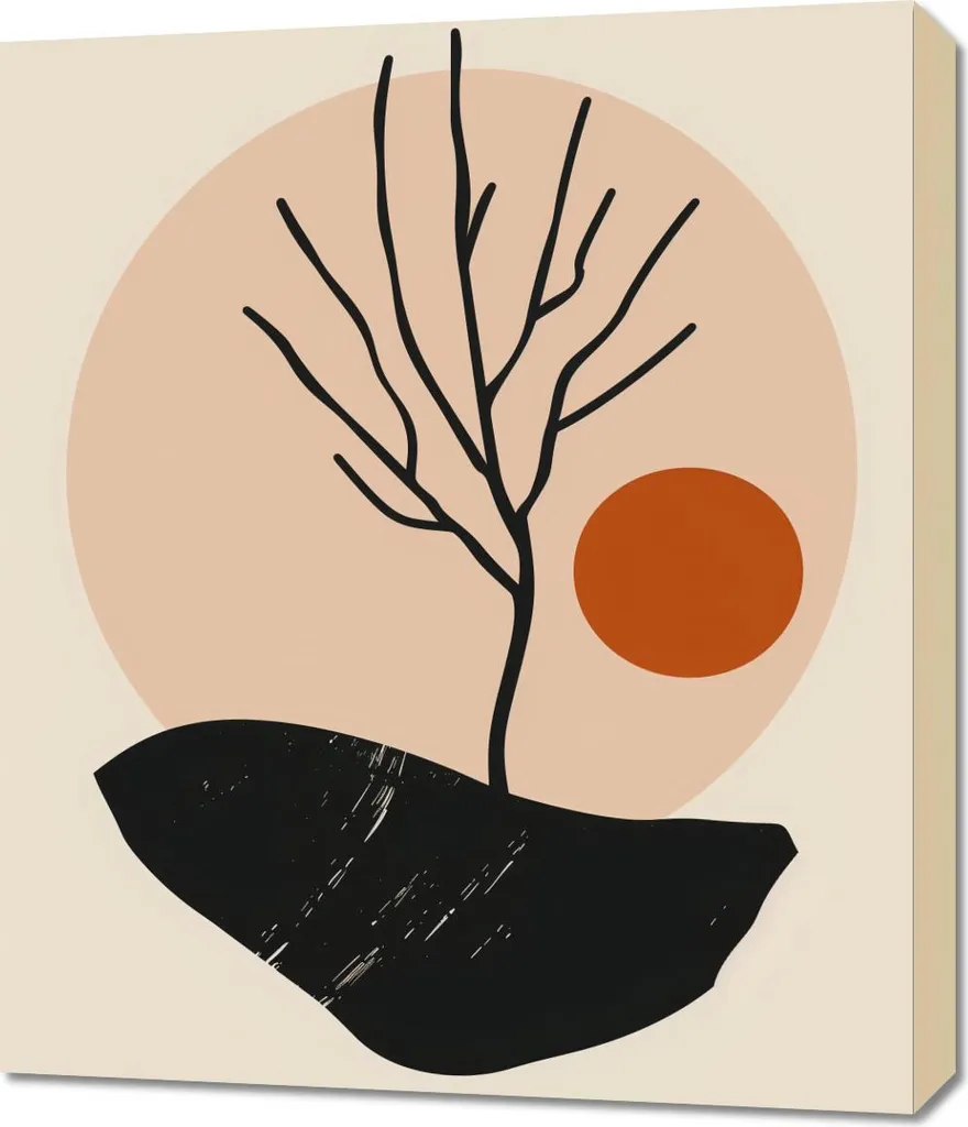 Tableau Image Arbre nu 60x70 cm - Décoration murale nature pour salon