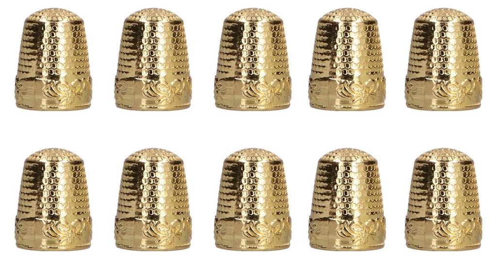 10PCS Nähen Fingerhut Verhindern Nadel Slip Abrieb Widerstand Rostschutz Langlebig Finger FingerhutGold
