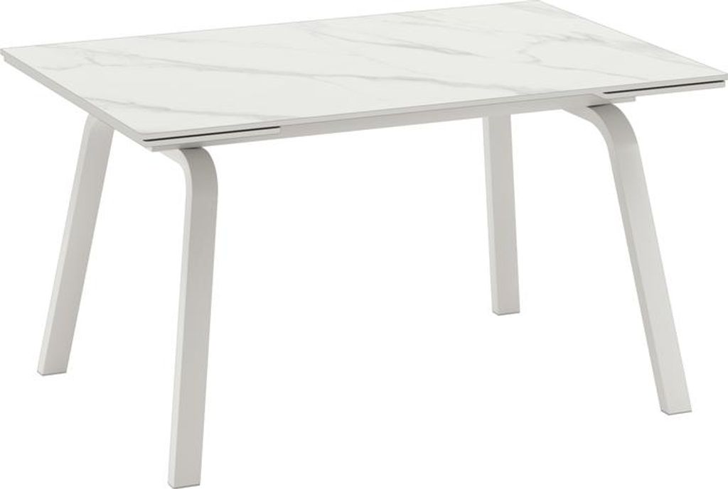 Dylan - Ausziehbarer Tisch (140/200 x 80 cm) aus weißer Keramik