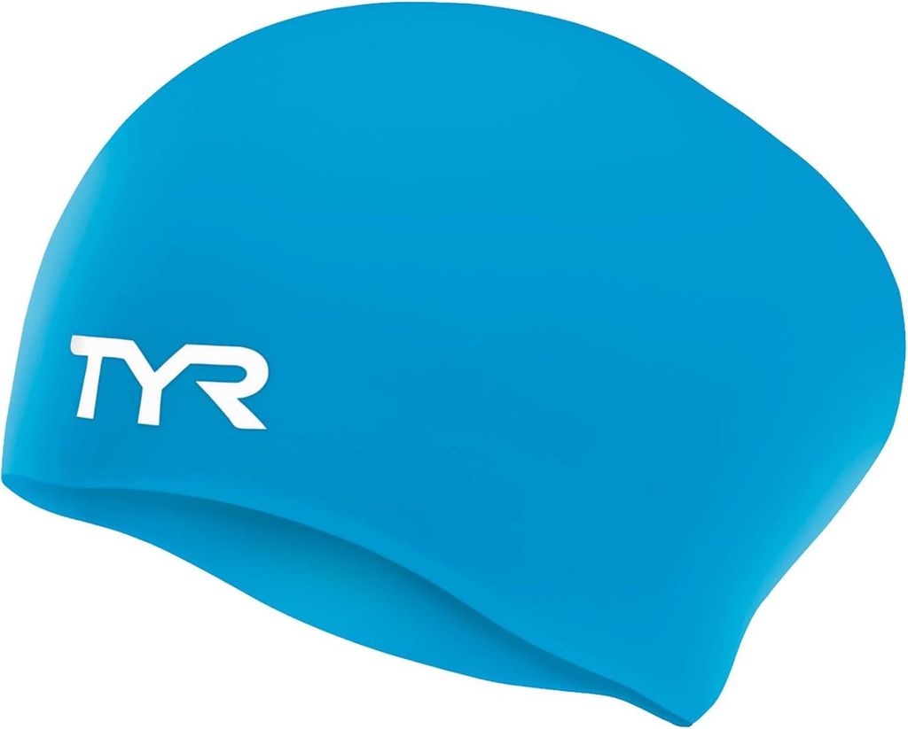 Silicone Schwimmhaube für langes Haar - blau mit zusätzlichem Schutz