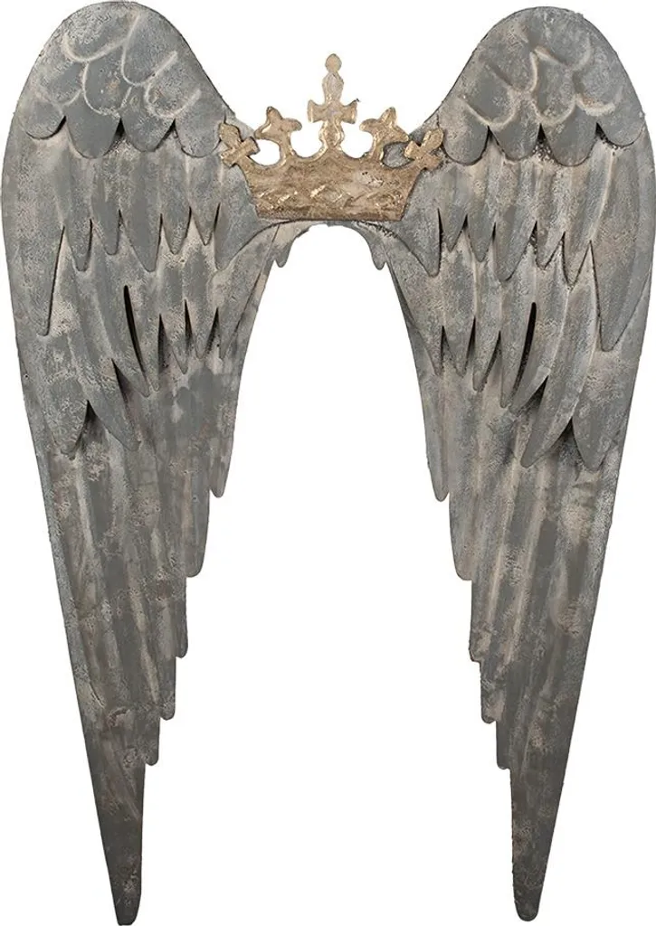 Ali d'Angelo da Parete Grigio Antico 46x65 cm | Clayre & Eef Metal Art