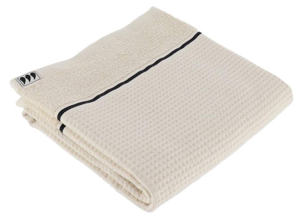 Handtuch 50x90 cm 100% baumwolle mit bienenwabenmuster - beige - Tendance