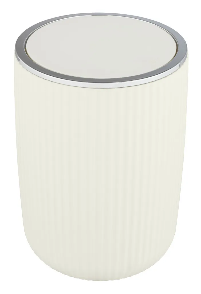 WENKO Agropoli L Pattumiera Basculante 5.5L Bianco Crema - Elegance