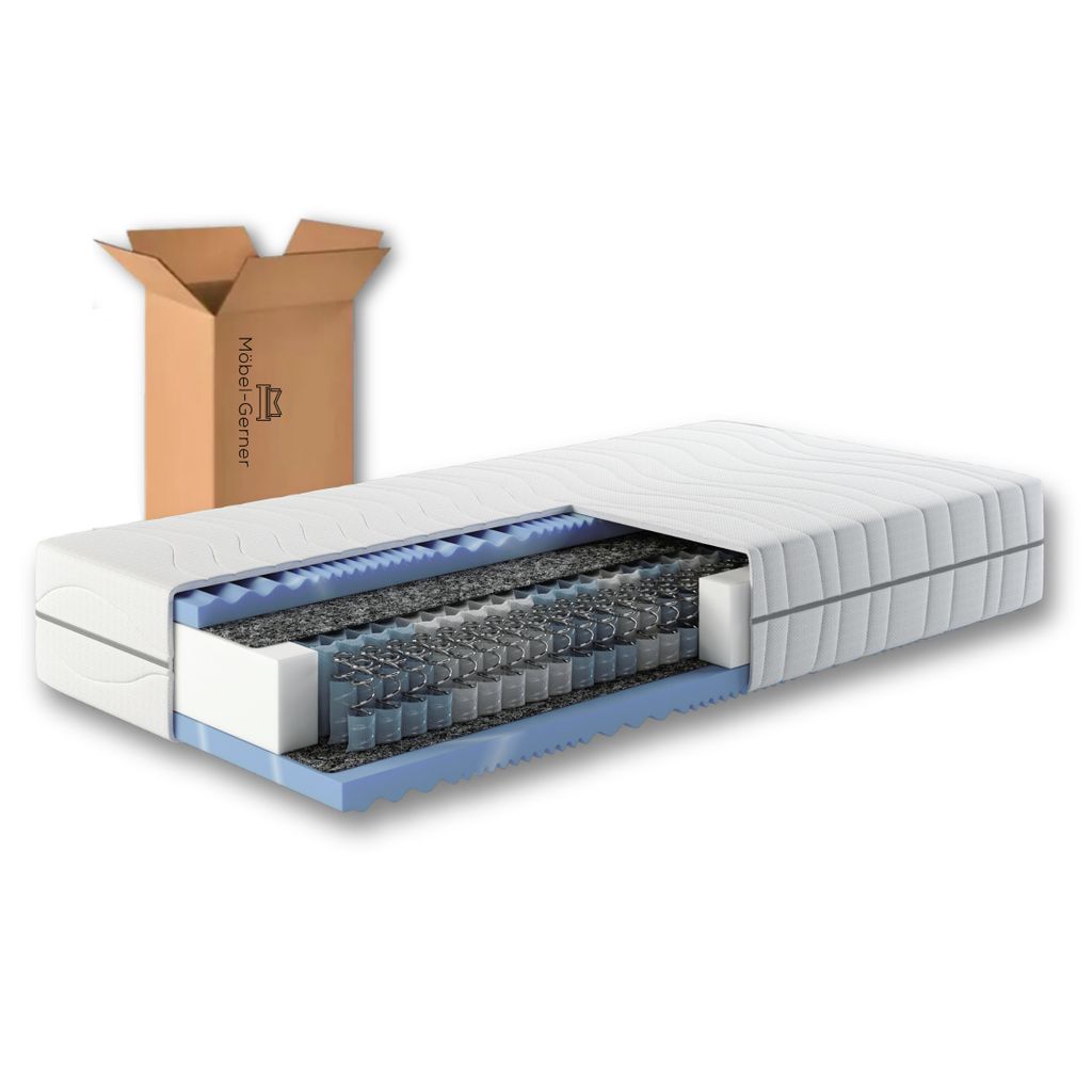 Ergonomische Gel Matratze 80x200, Taschenfederkern H2 weich , höhe 23 cm , Matratzen Gelschaum + Federkern 80x200cm , ca 500 Federn/m2