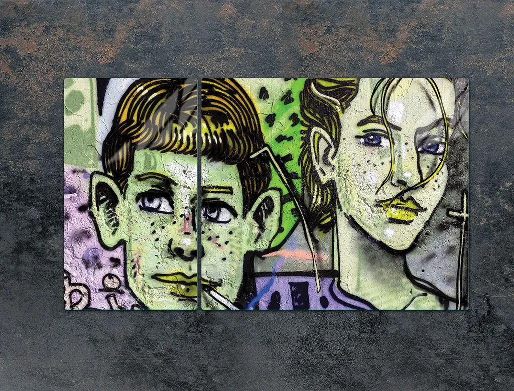 Copri Piano Cottura in Ceramica 90x52 Graffiti - Vetro Temperato Design - 3