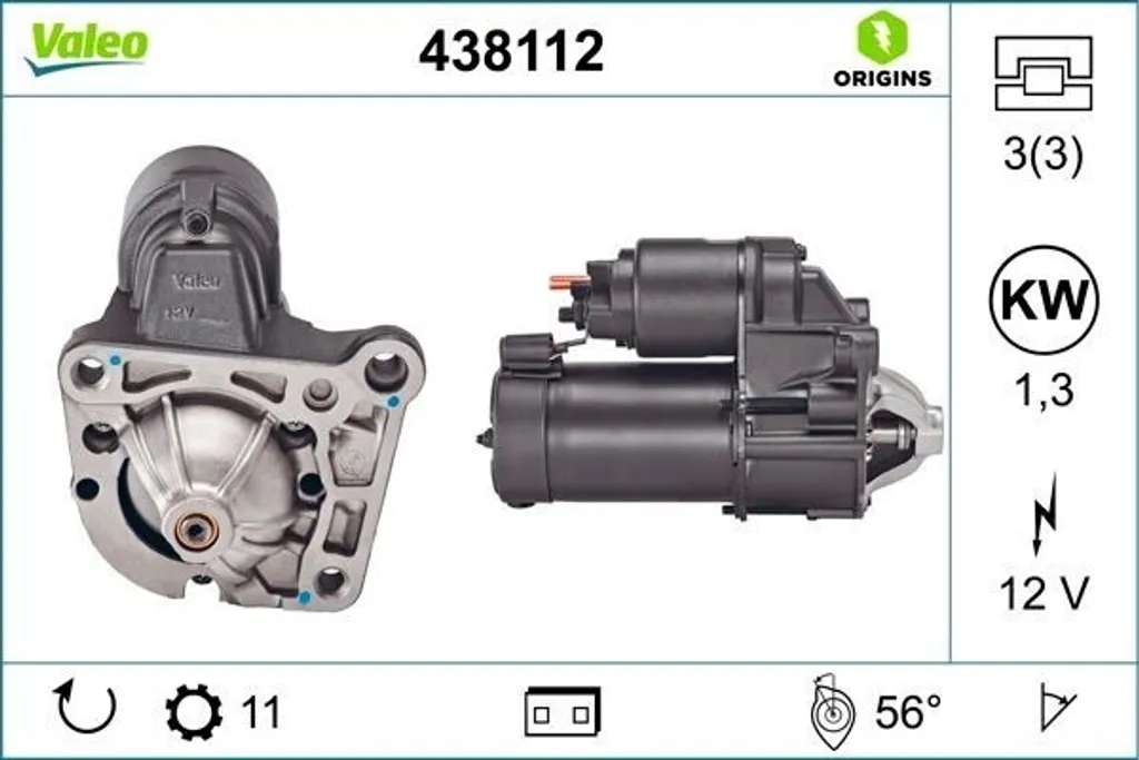 Démarreur électrique auto pour Kangoo et Megane - Équivalence 7700113627
