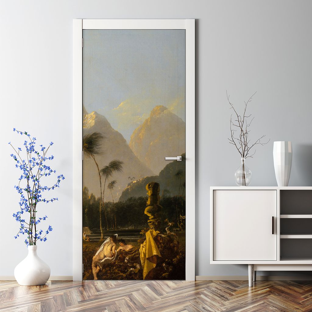 Dekorative Türaufkleber selbstklebend Klebefolie Türtapete Türfolie Paradies Vintage 85 x 200 cm