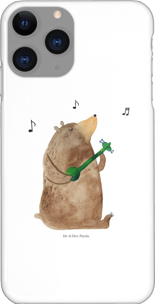 Mr. & Mrs. Panda Iphone 11 Pro Handyhülle Bär Gitarre - Weiß - Geschenk, Premium Kunststoff, Handy Case, Teddy