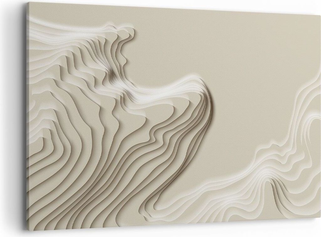 Bild auf Leinwand - Leinwandbild - Einteilig - Dreidimensional cremig strukturell - 100x70cm Wand Bild Wanddeko Wandbilder Leinwanddruck Bilder Wan...