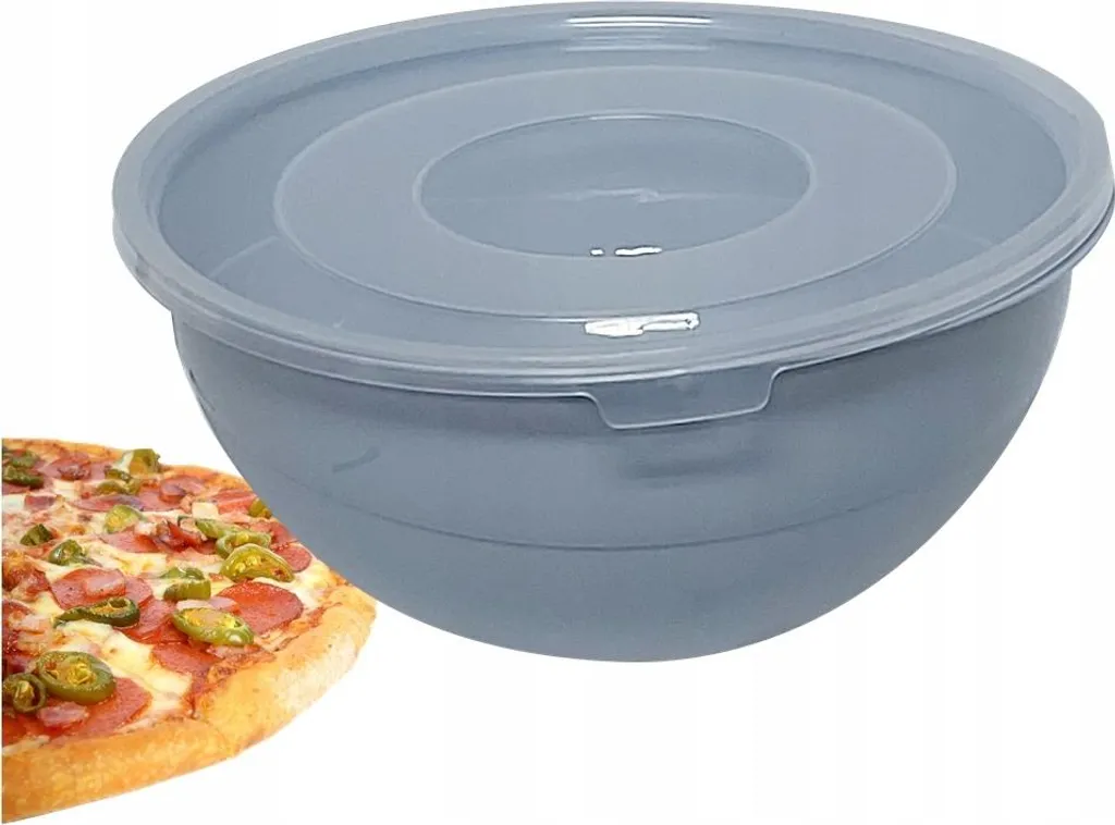 Ciotola da Cucina 2L con Coperchio Cenere Chiaro - Plastica per Alimenti