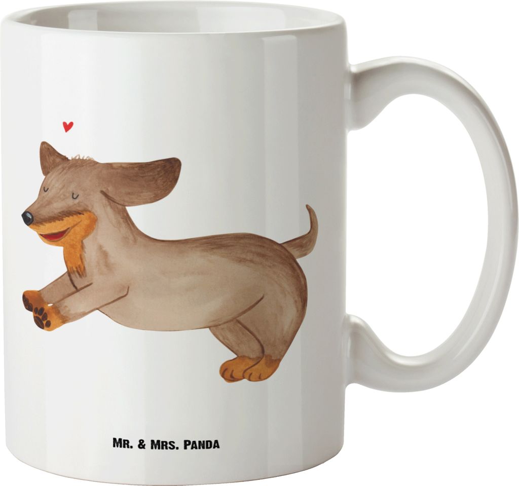 Mr. & Mrs. Panda steingut tasse Hund Dackel - Weiß - Produktbild 