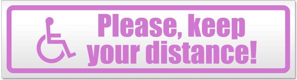 Please Keep Your Distance - Hinweis Aufkleber Sticker für Auto, Kfz, Fahrrad, PKW, LKWFlieder - 45 x 12 cmPlease Keep Your Distance - Hinweis Aufk...