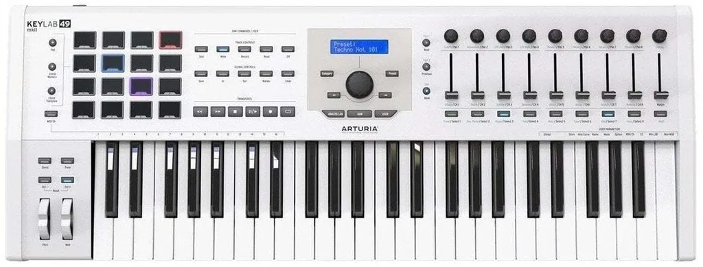 Clavier Maître Arturia KeyLab mkII 49 Blanc pour Studio et Performance