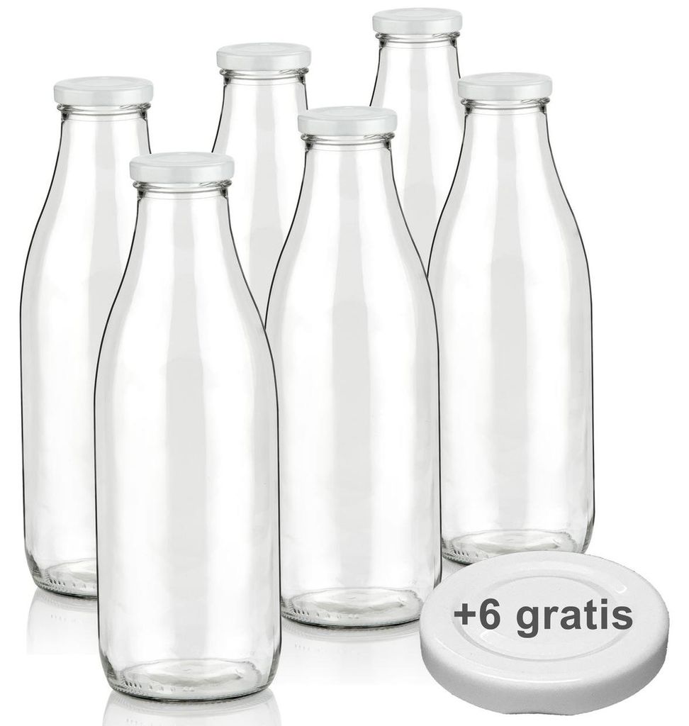 Milchflaschen 1L Smoothie Saft Flaschen 1000ml leere Produktbild 