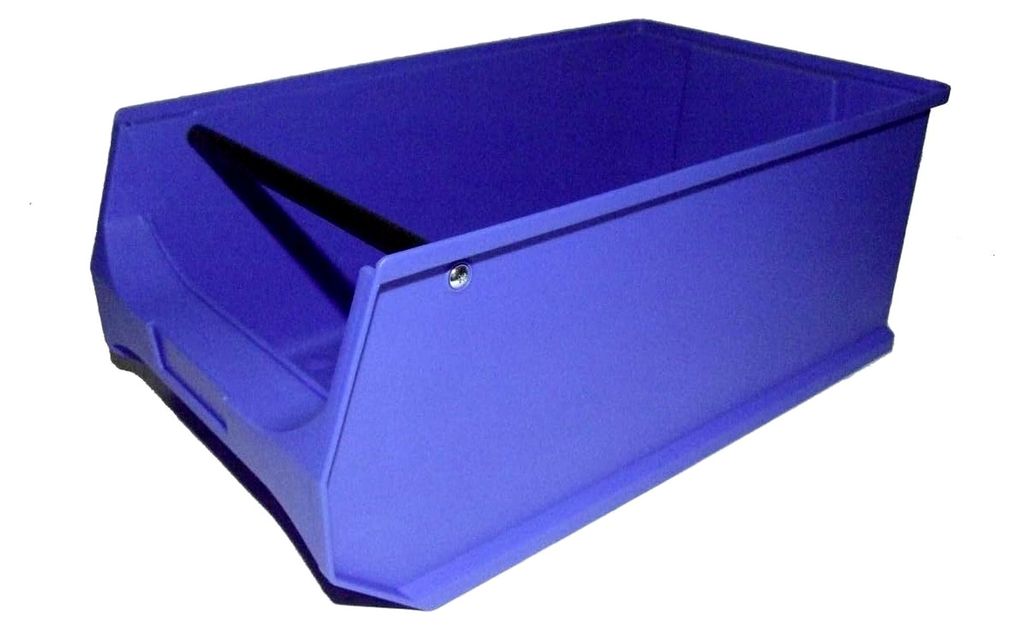 Sichtlagerbox Größe 5 blau 500x300x200 mm mit Griffstange, 8 Stück
