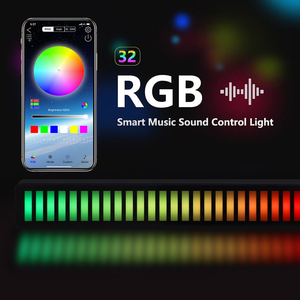 2er Set LED Atmosphäre Lightbar Bluetooth RGB