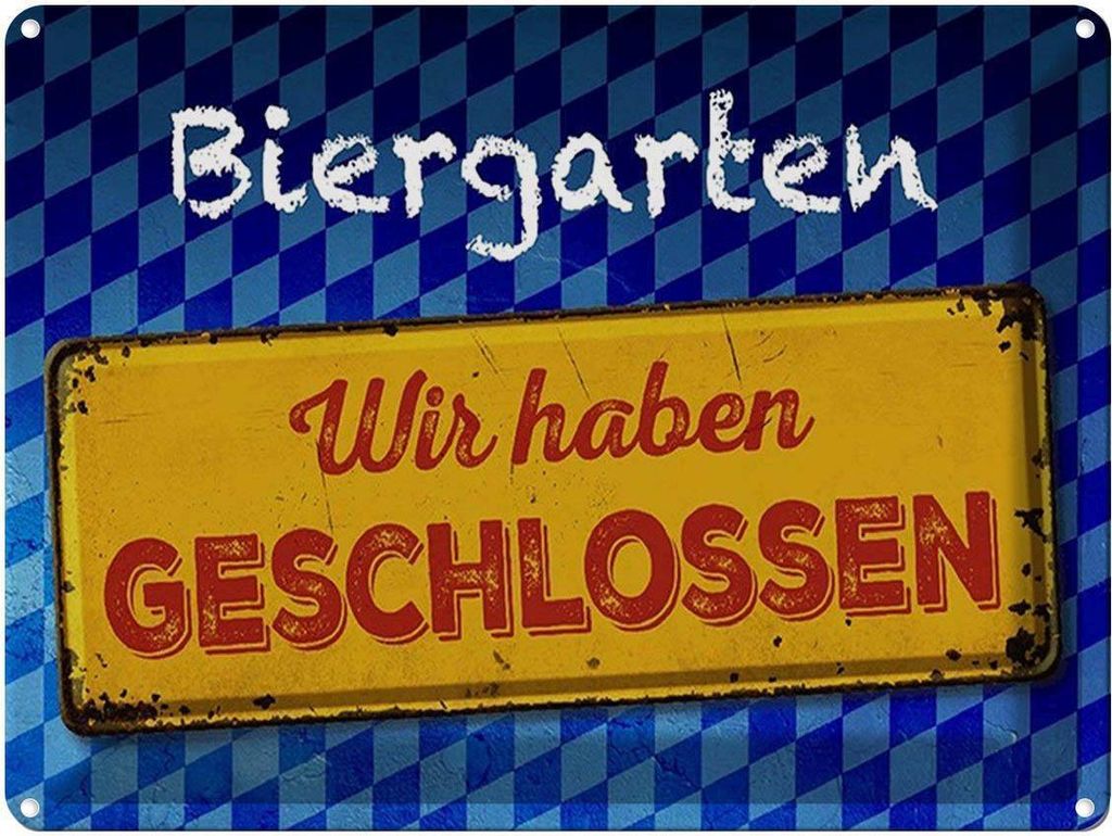 vianmo Blechschild 30x40 cm Bayern Biergarten wir haben geschlossen Bar Club Alkohol