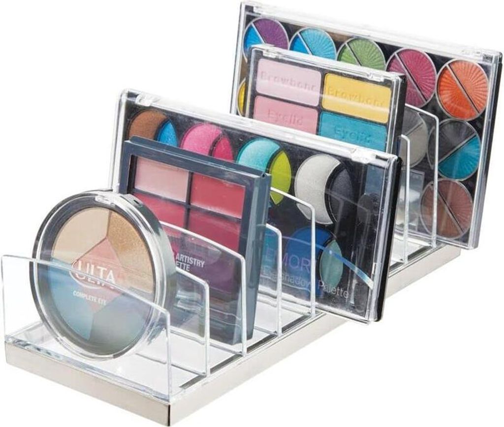 Schminkaufbewahrung Kosmetik Organizer mDesign Make-up Box transparent/silber