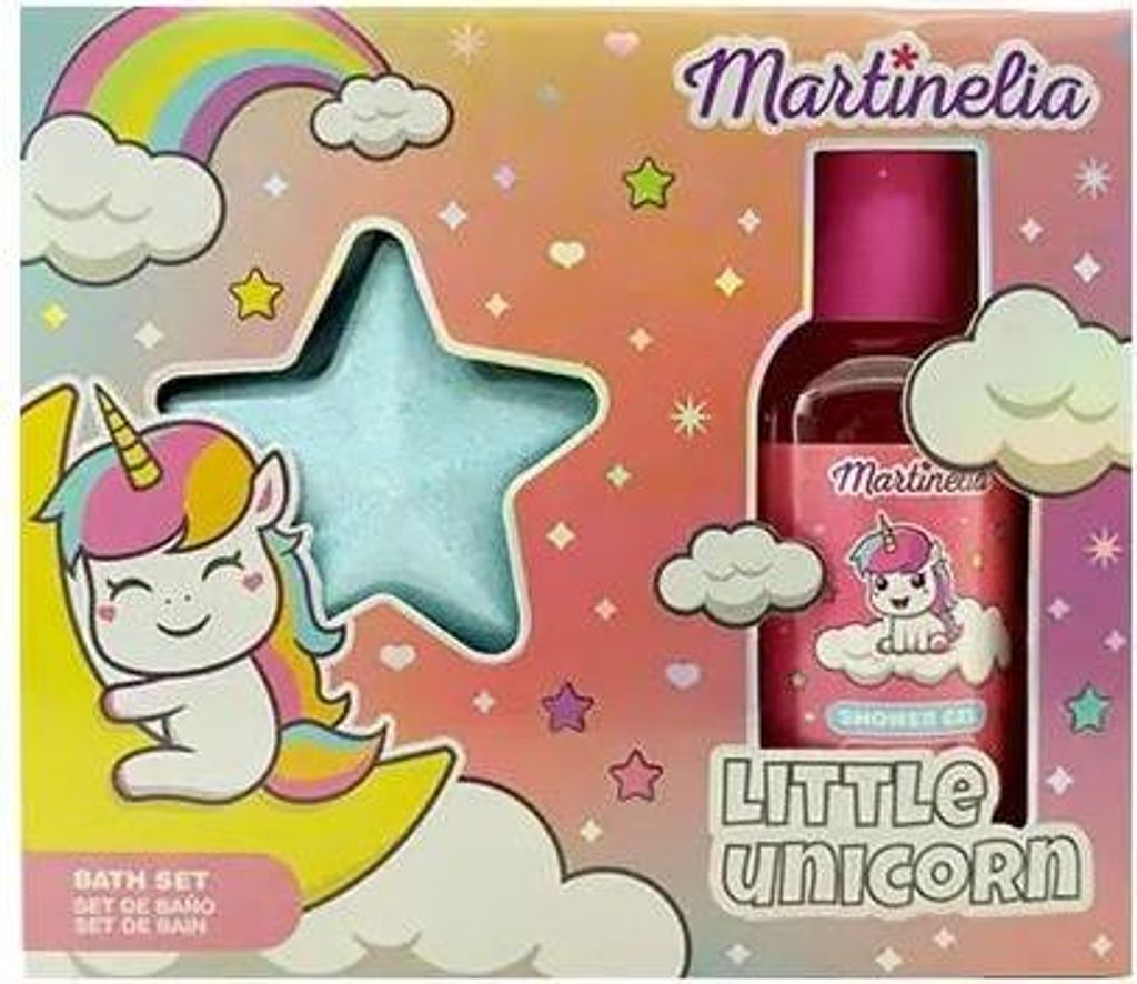 Martinelia | Badeset Einhorn - 100 ml Duschgel - 70 g Badebombe - Für Kinder Ab 3 Jahren